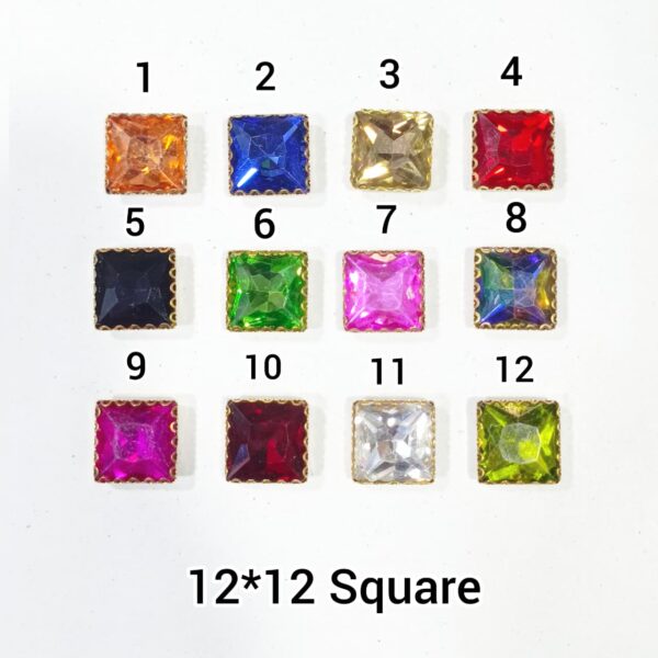SQUARE STONES 12*12mm (12 PCS PACK)